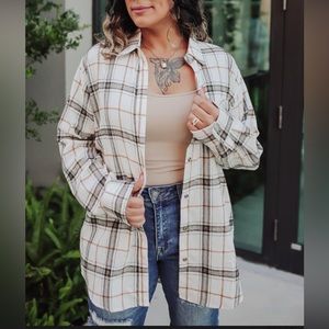 Encore Plaid Button Down Top